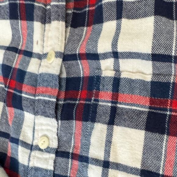 J. Crew Women's Plaid Button Down Shirt - Navy, Red, White - Picture 3 of 4